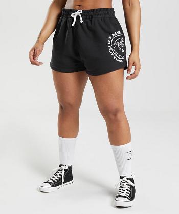 Dámské Šortky Gymshark Legacy Černé | CZ 3875FDN